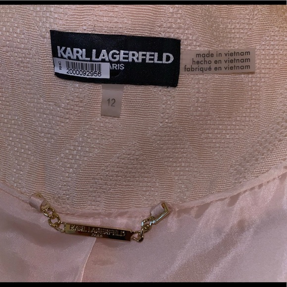 Karl Lagerfeld Paris Pink Jacquard Blazer 12 - Picture 3 of 8